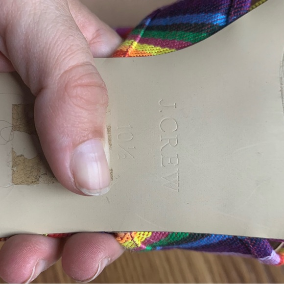 J.Crew Multi Colored Slip On Sandals Women Size 10.5 Summer Footwear - Picture 4 of 4